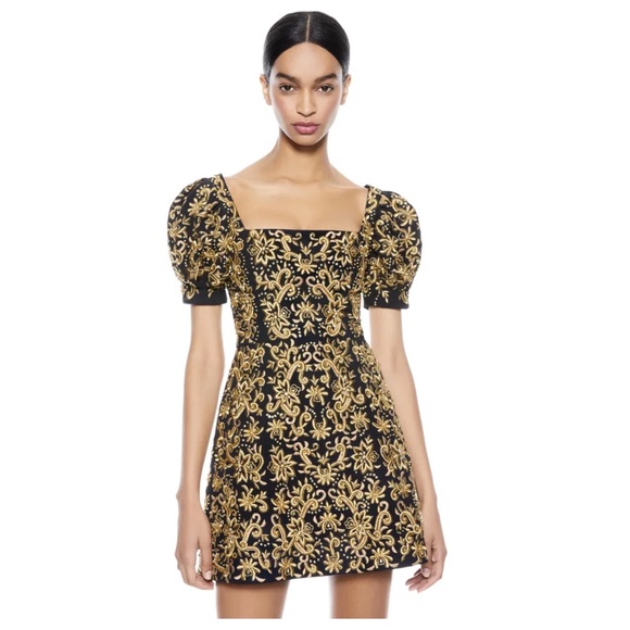 ALICE + OLIVIA Kristian Embellished Embroidered Dress - Picture 8 of 16